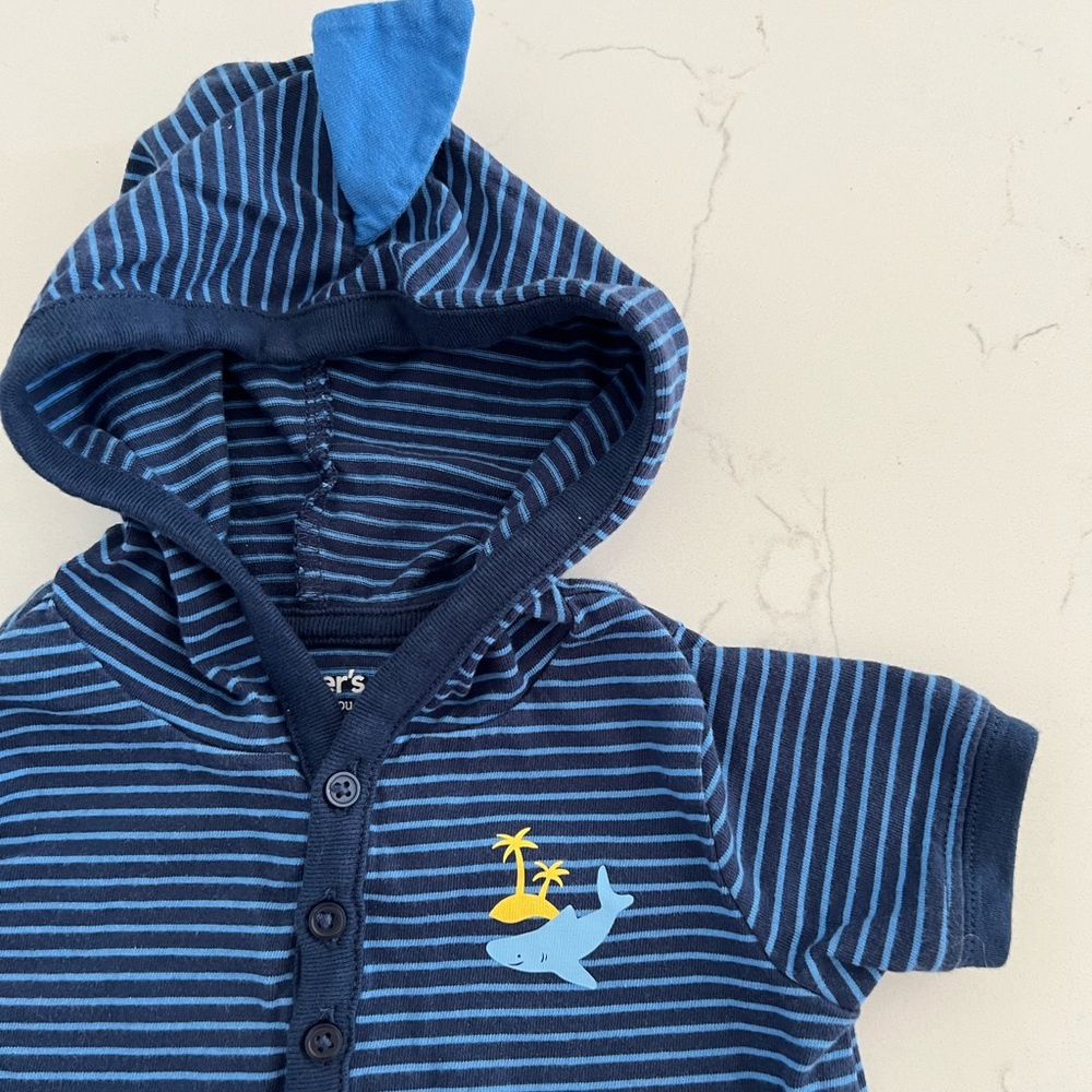 Carter’s Short Sleeve Hooded Shark Romper